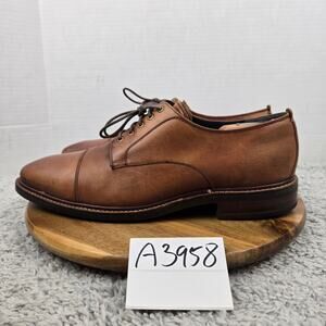 Cole Haan Mens 11.5M Grand Os Watson Brown Pebble Leather Cap Toe Derby Oxford